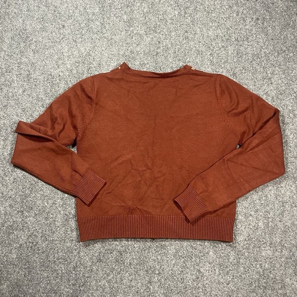 Vintage Argyle Diamond Sweater Women's Size XS Brown VNeck Button Down Grandpa - Picture 5 of 6